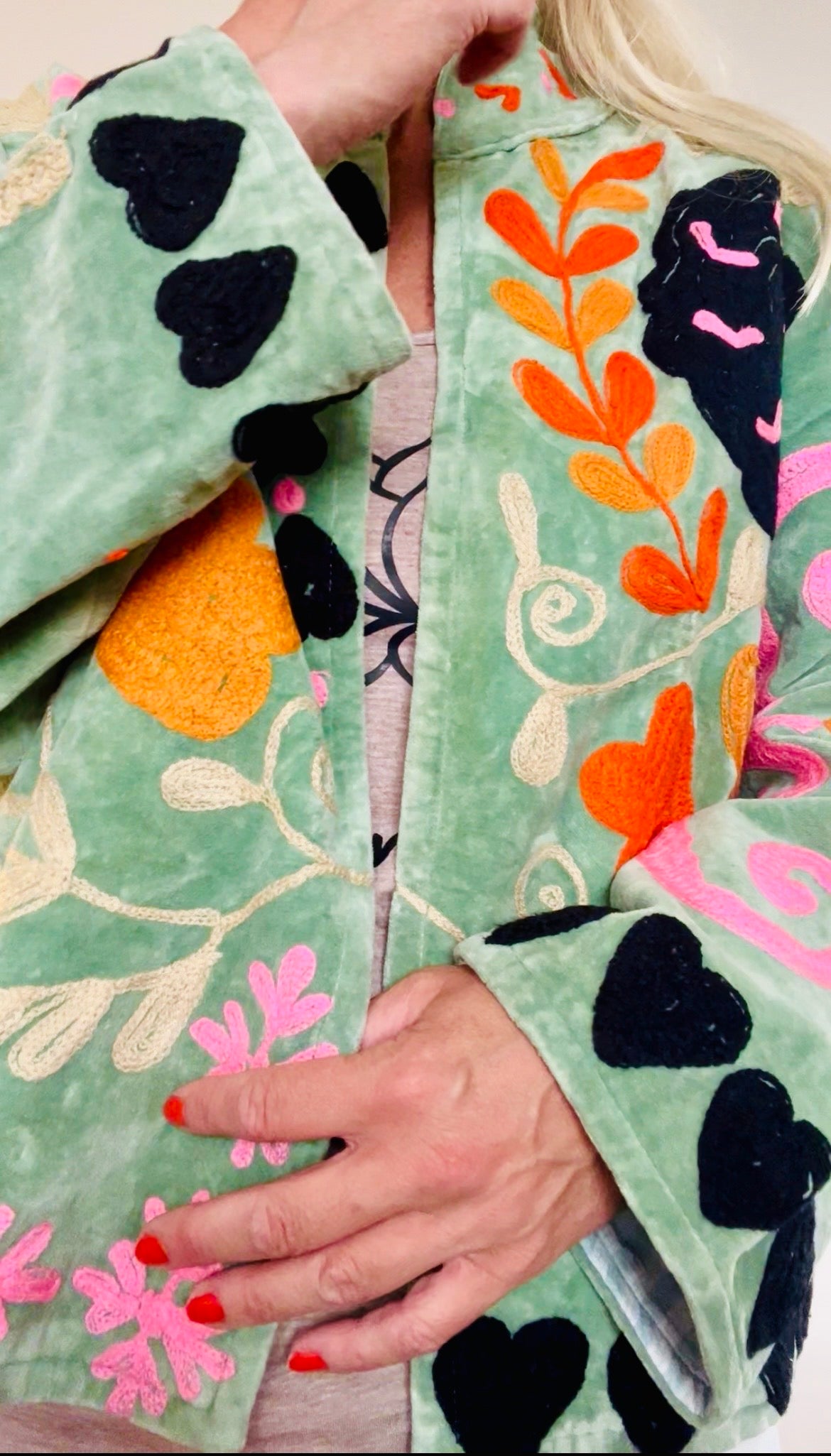 Jasje groen velvet